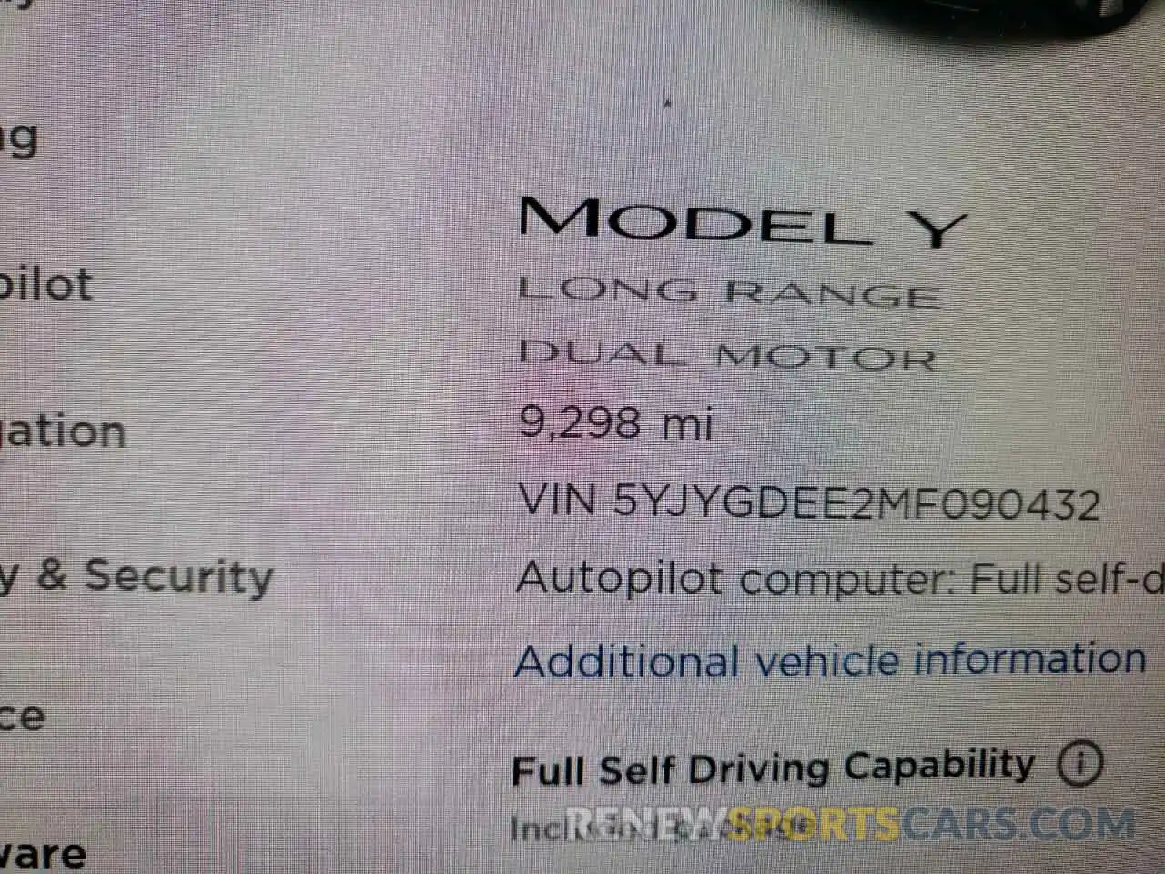 8 Фотография поврежденного автомобиля 5YJYGDEE2MF090432 TESLA MODEL Y 2021