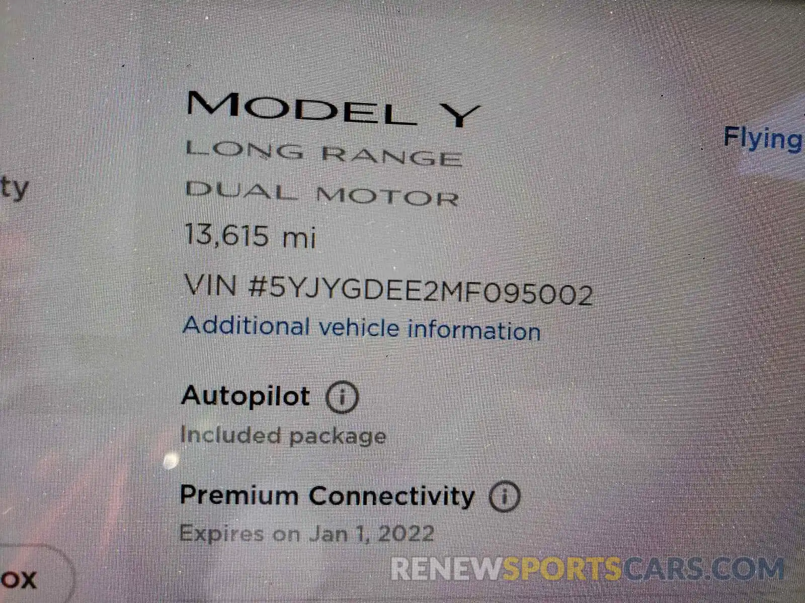 8 Фотография поврежденного автомобиля 5YJYGDEE2MF095002 TESLA MODEL Y 2021