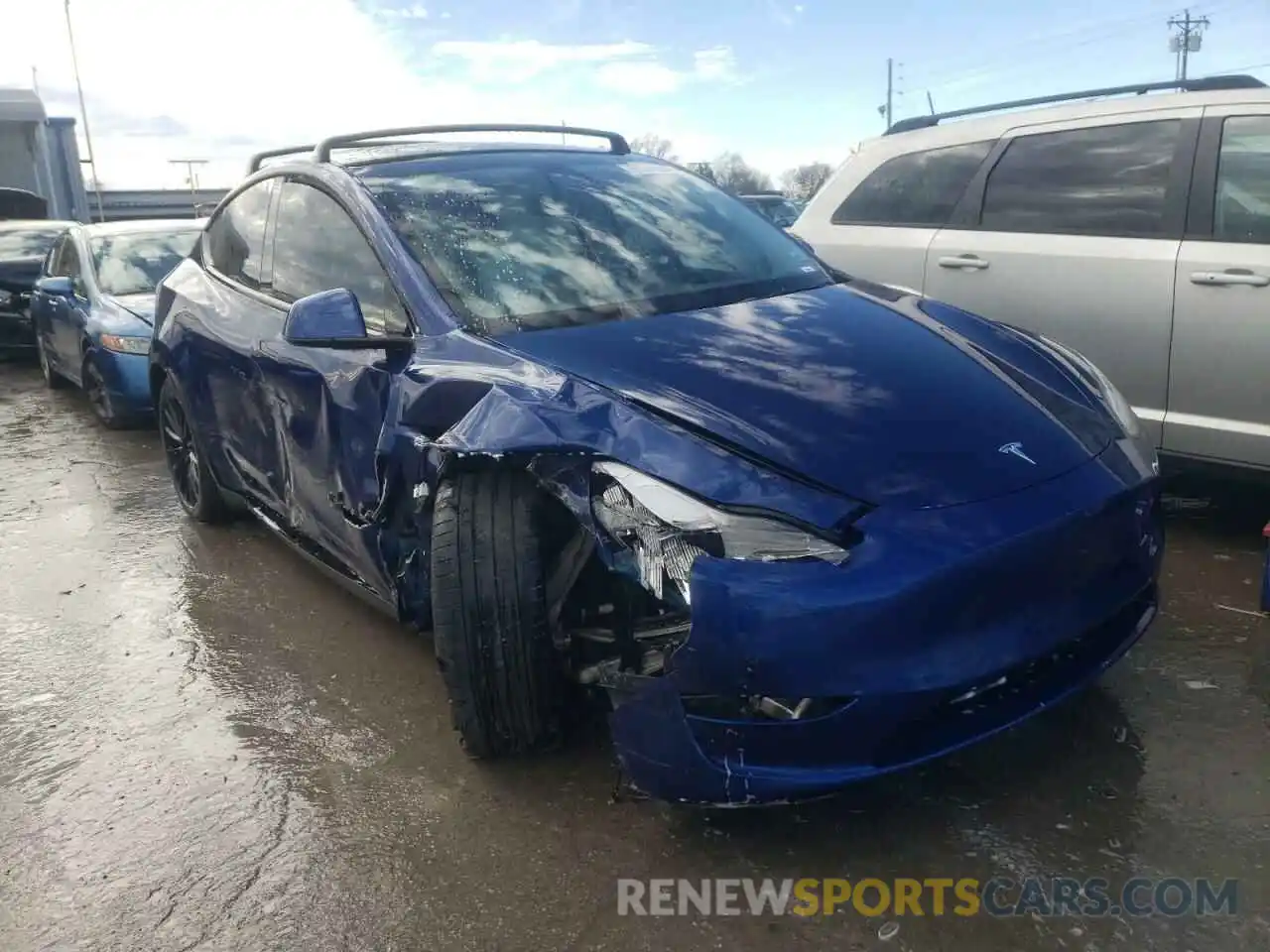 1 Photograph of a damaged car 5YJYGDEE2MF096523 TESLA MODEL Y 2021