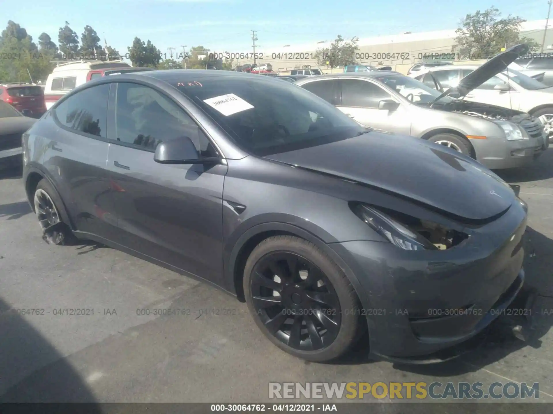 1 Photograph of a damaged car 5YJYGDEE2MF097462 TESLA MODEL Y 2021