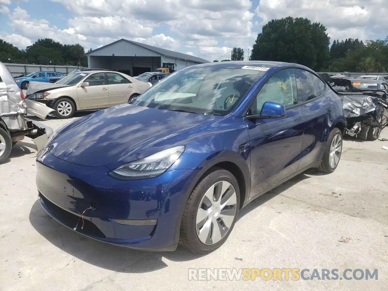 2 Фотография поврежденного автомобиля 5YJYGDEE2MF118455 TESLA MODEL Y 2021