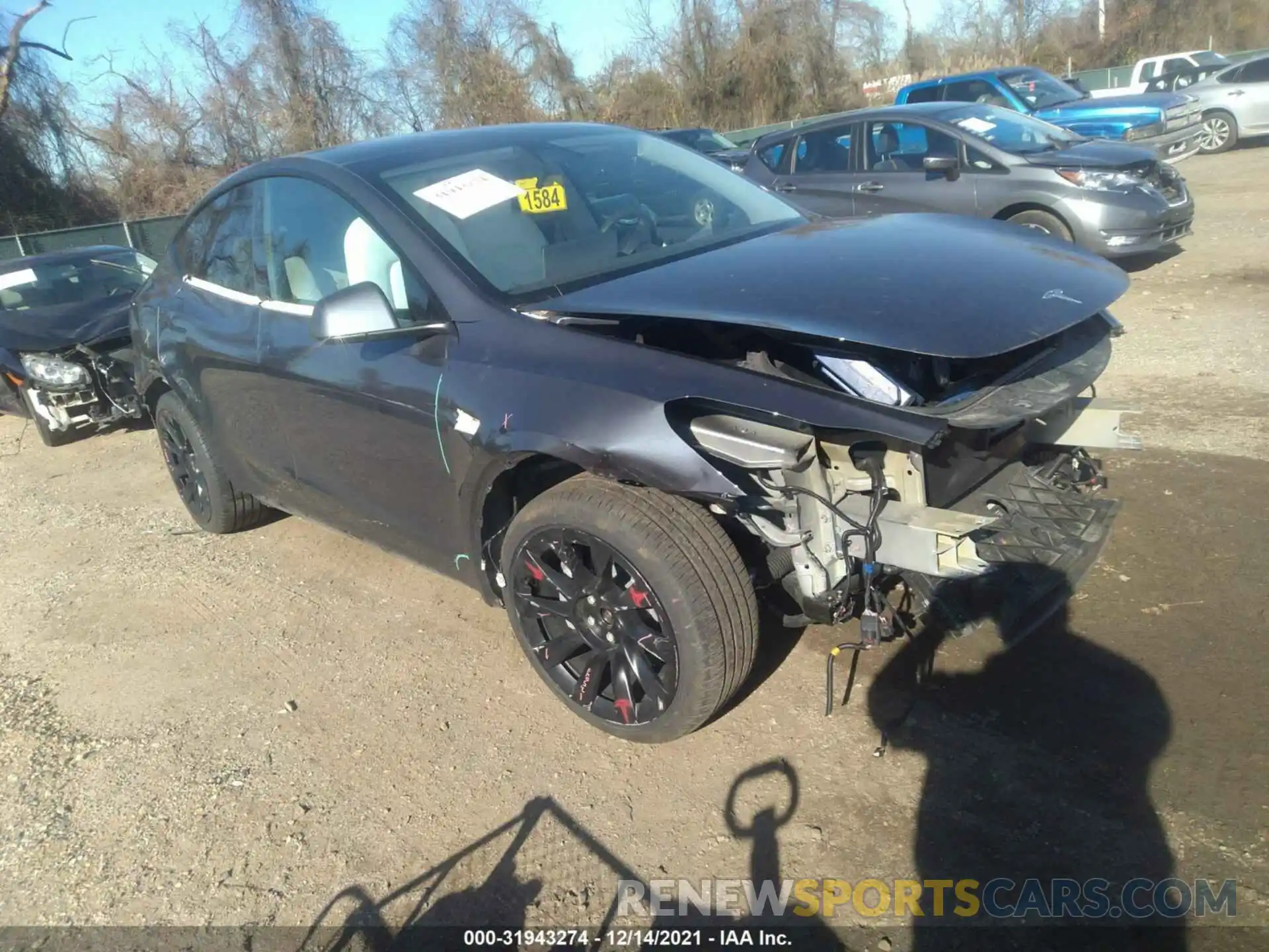 1 Photograph of a damaged car 5YJYGDEE2MF125048 TESLA MODEL Y 2021