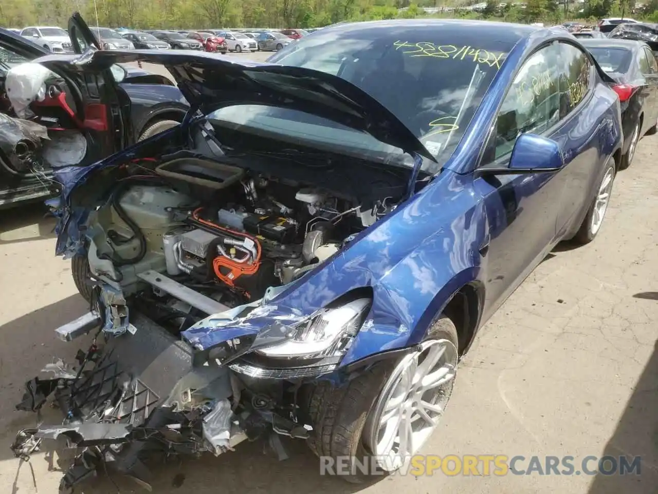 2 Photograph of a damaged car 5YJYGDEE2MF131156 TESLA MODEL Y 2021