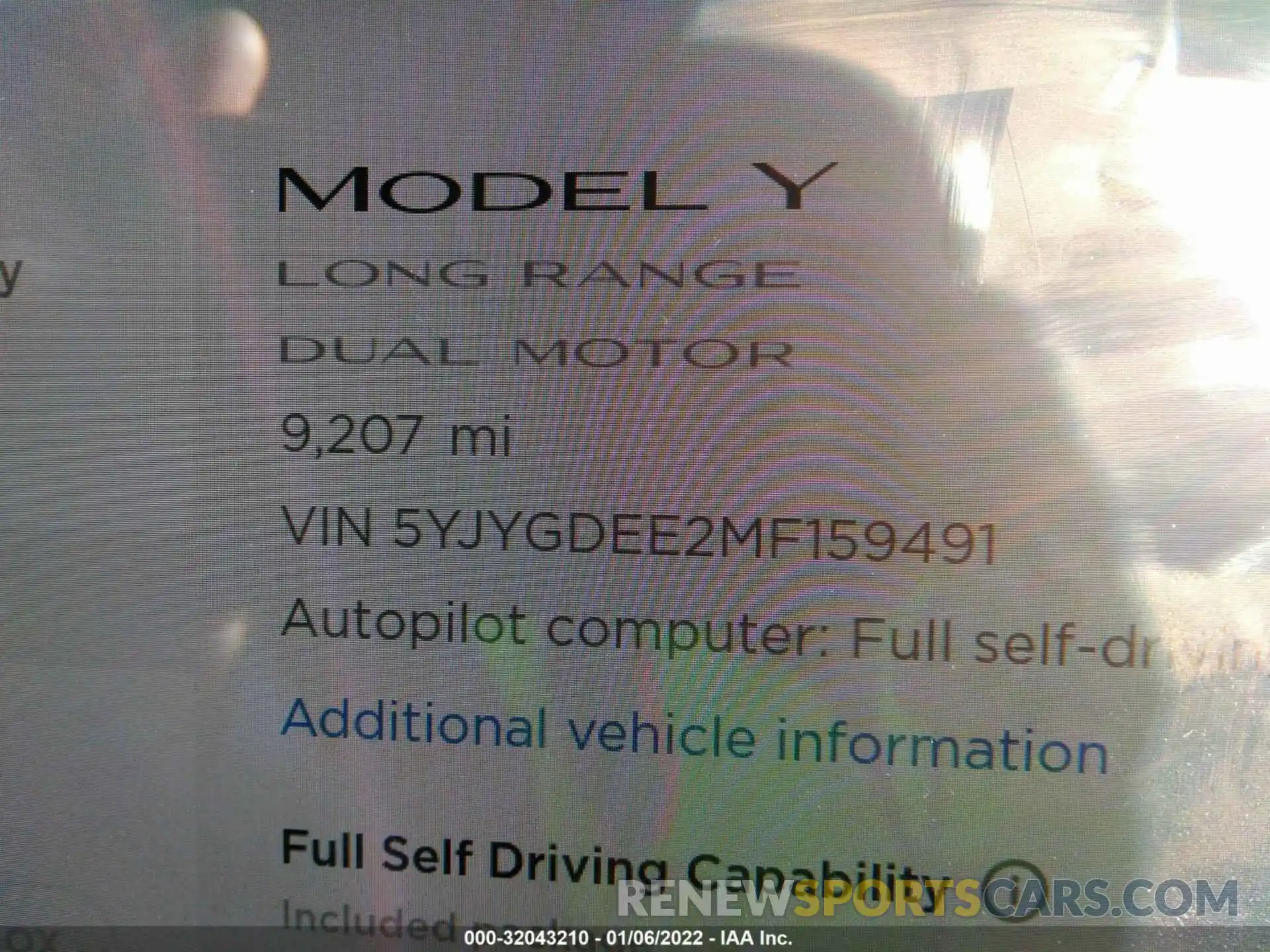 7 Photograph of a damaged car 5YJYGDEE2MF159491 TESLA MODEL Y 2021