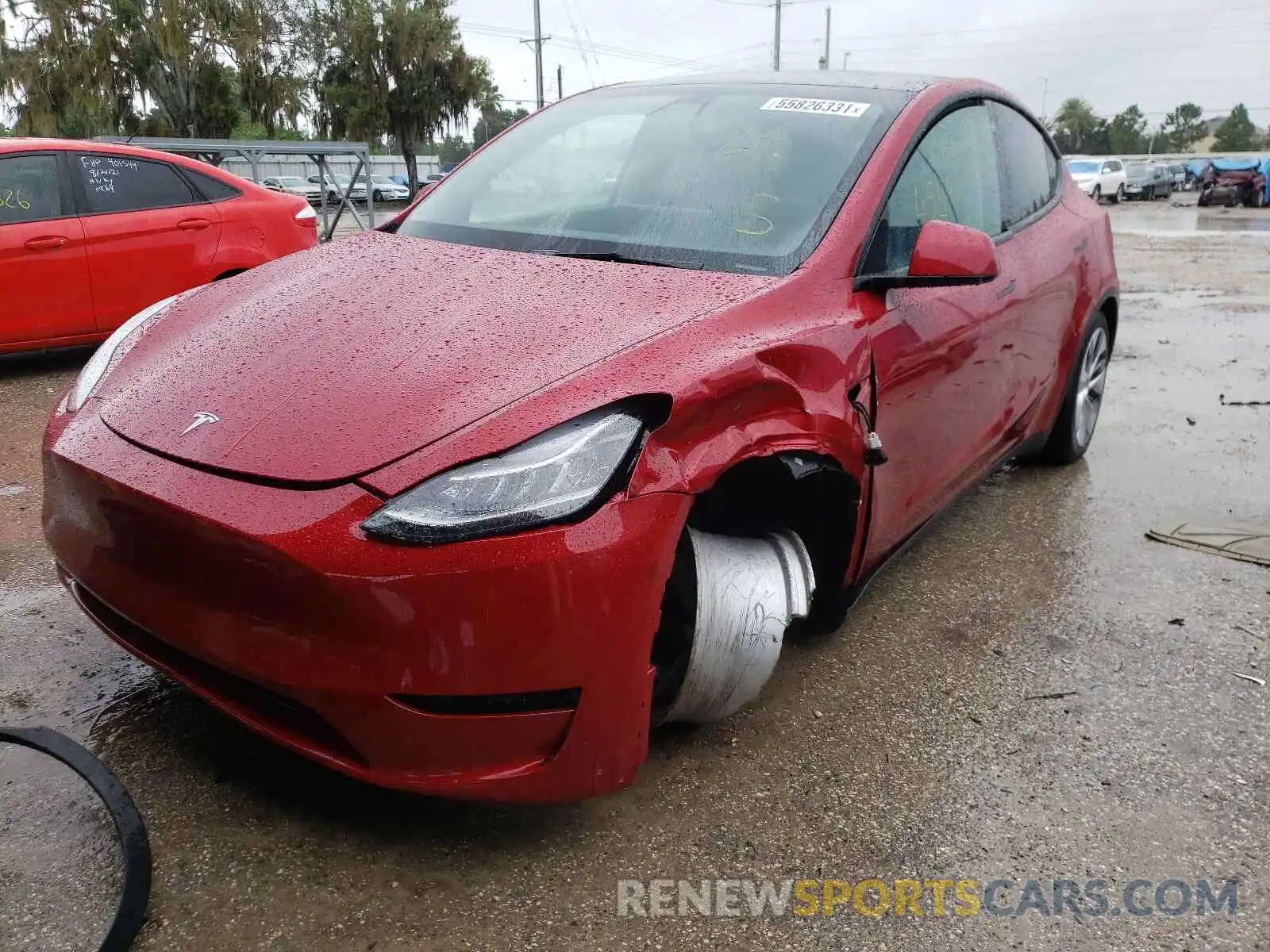 2 Photograph of a damaged car 5YJYGDEE2MF174167 TESLA MODEL Y 2021