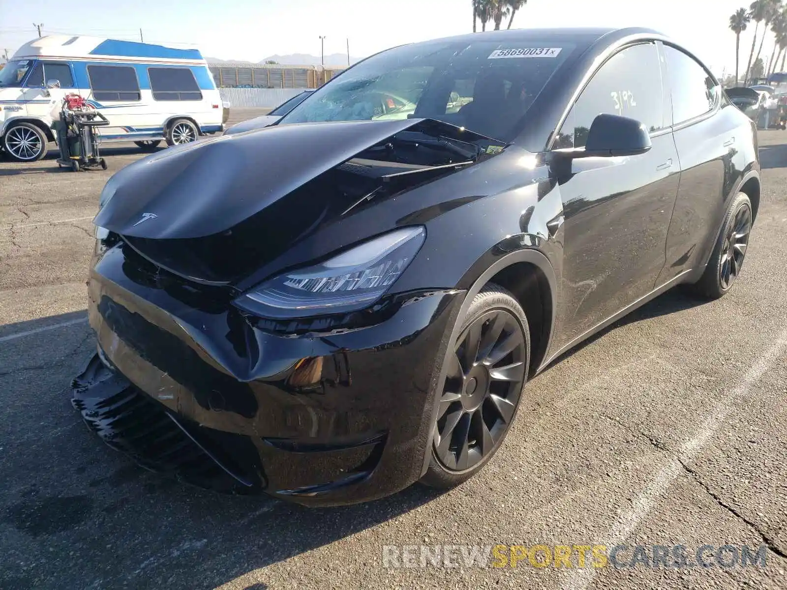 2 Photograph of a damaged car 5YJYGDEE2MF180597 TESLA MODEL Y 2021