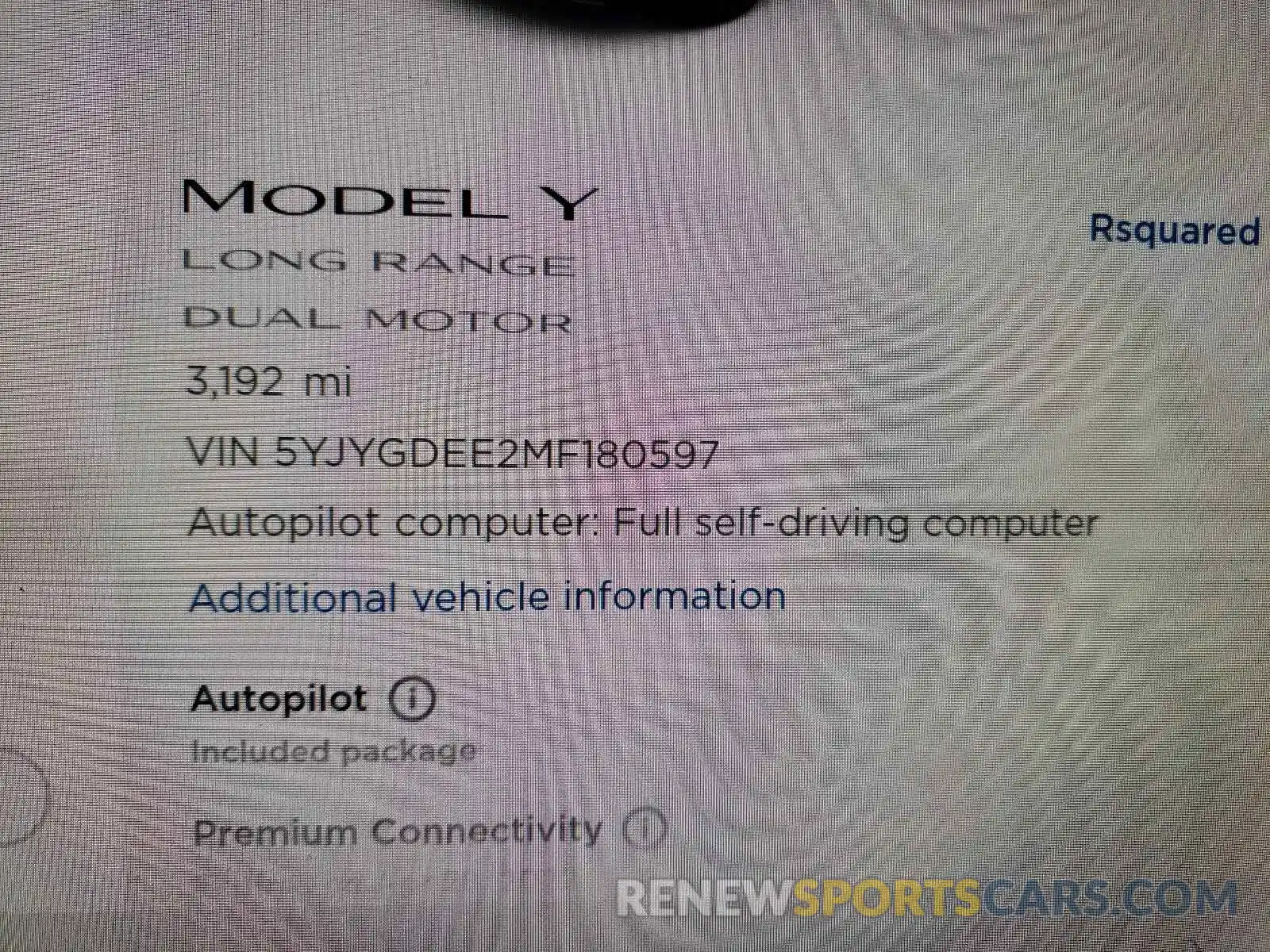 8 Фотография поврежденного автомобиля 5YJYGDEE2MF180597 TESLA MODEL Y 2021