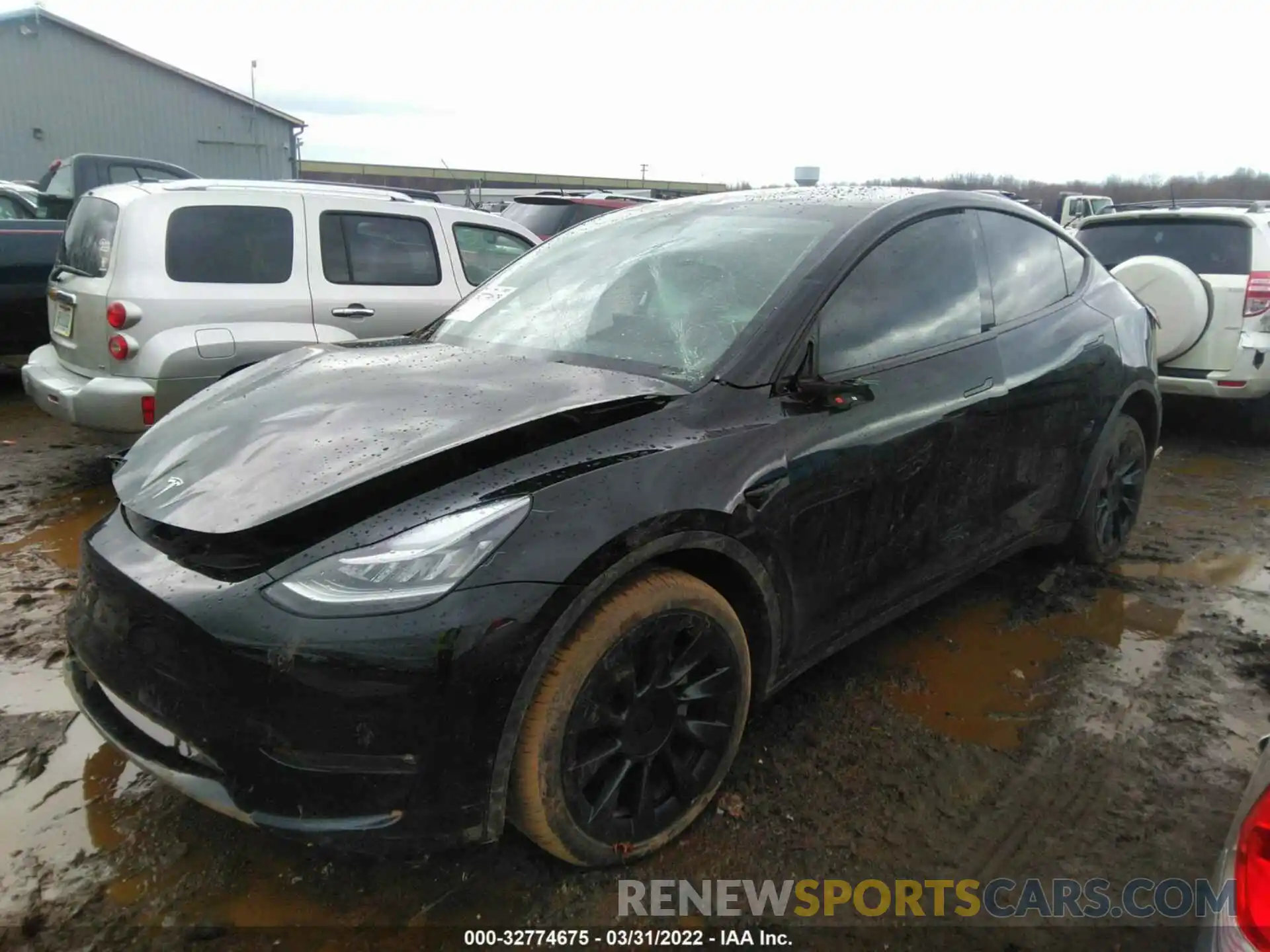 2 Photograph of a damaged car 5YJYGDEE2MF186190 TESLA MODEL Y 2021