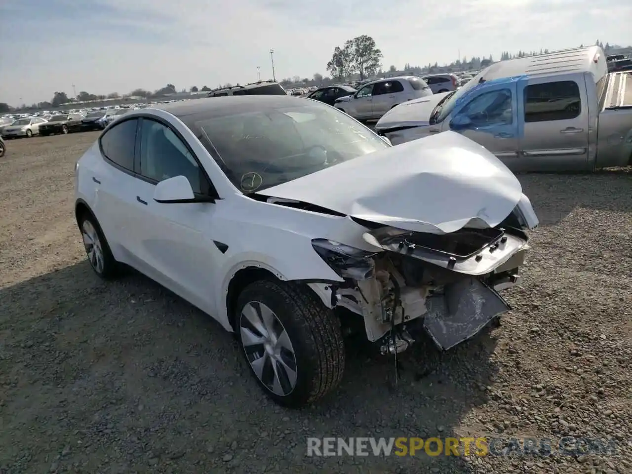 1 Photograph of a damaged car 5YJYGDEE2MF191857 TESLA MODEL Y 2021