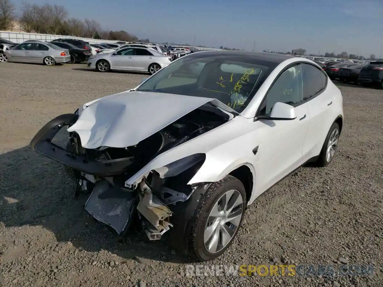 2 Photograph of a damaged car 5YJYGDEE2MF191857 TESLA MODEL Y 2021