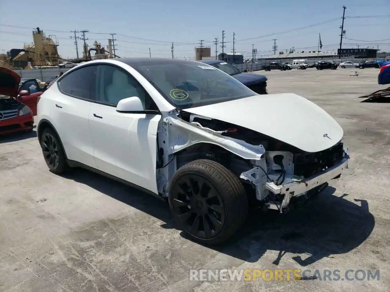 1 Photograph of a damaged car 5YJYGDEE2MF195696 TESLA MODEL Y 2021