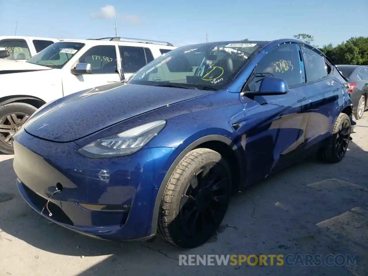 2 Фотография поврежденного автомобиля 5YJYGDEE2MF200217 TESLA MODEL Y 2021