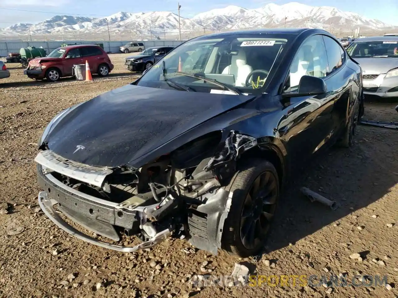 2 Photograph of a damaged car 5YJYGDEE2MF210150 TESLA MODEL Y 2021