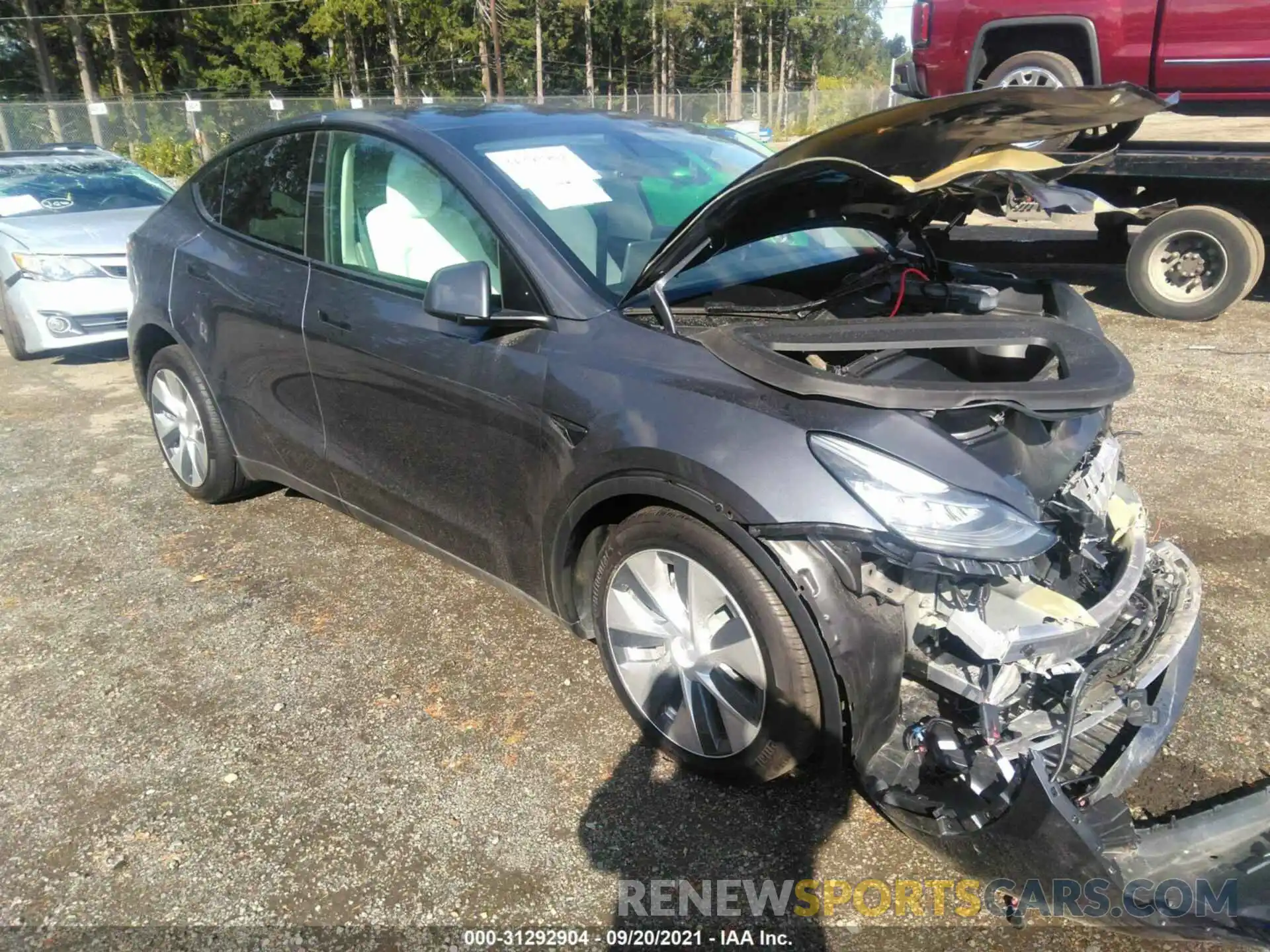 1 Photograph of a damaged car 5YJYGDEE2MF212609 TESLA MODEL Y 2021