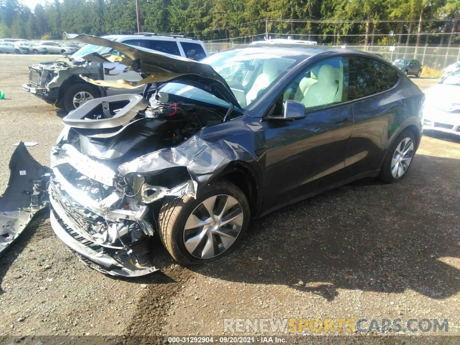 2 Photograph of a damaged car 5YJYGDEE2MF212609 TESLA MODEL Y 2021