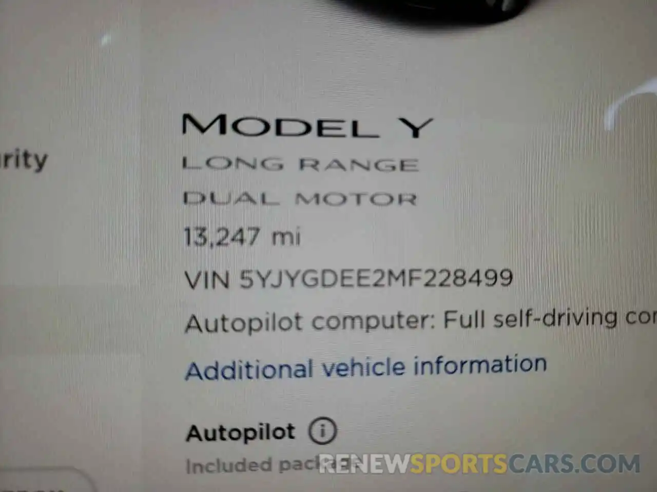 8 Фотография поврежденного автомобиля 5YJYGDEE2MF228499 TESLA MODEL Y 2021