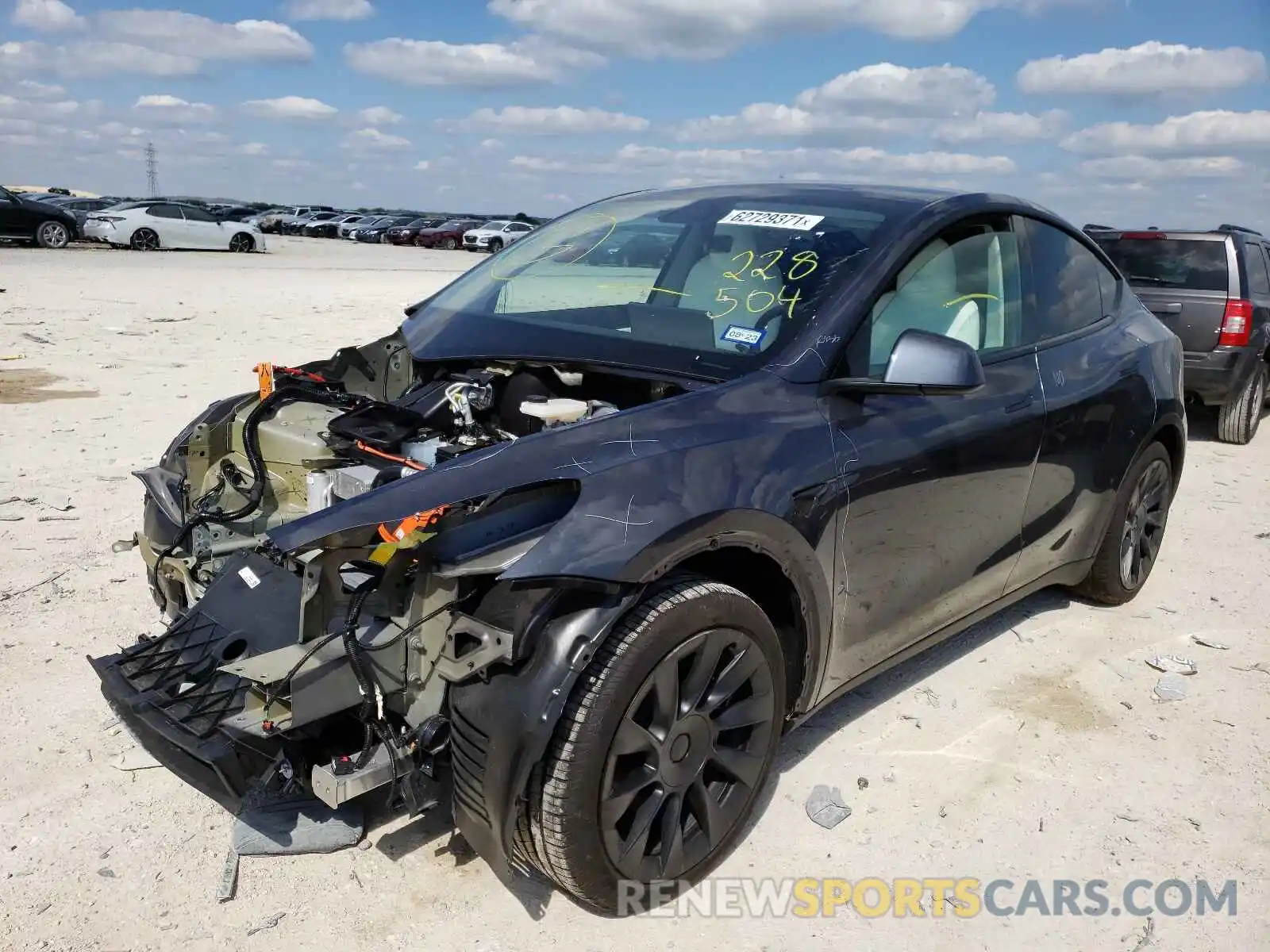 2 Фотография поврежденного автомобиля 5YJYGDEE2MF228504 TESLA MODEL Y 2021