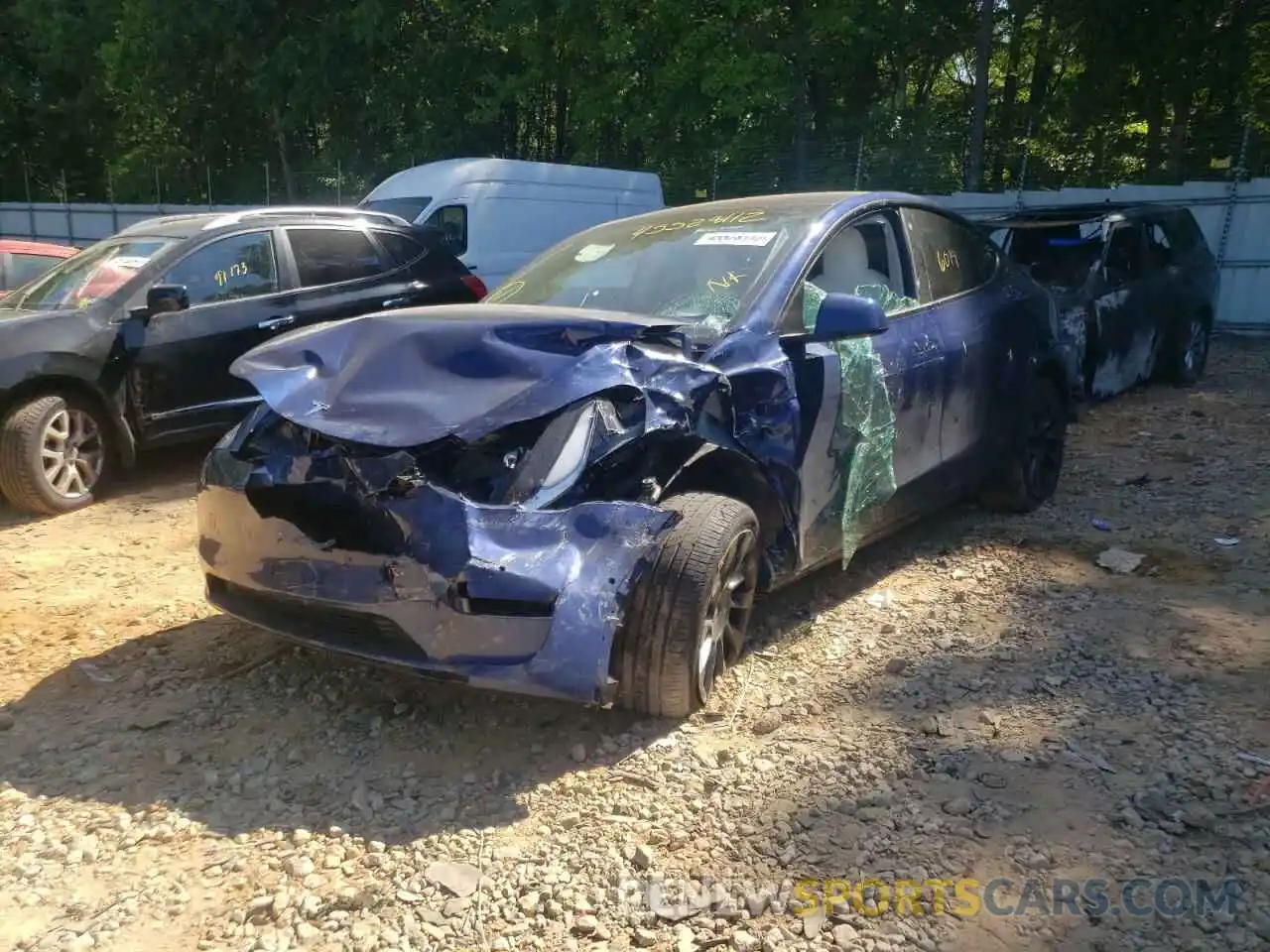 2 Photograph of a damaged car 5YJYGDEE2MF246890 TESLA MODEL Y 2021