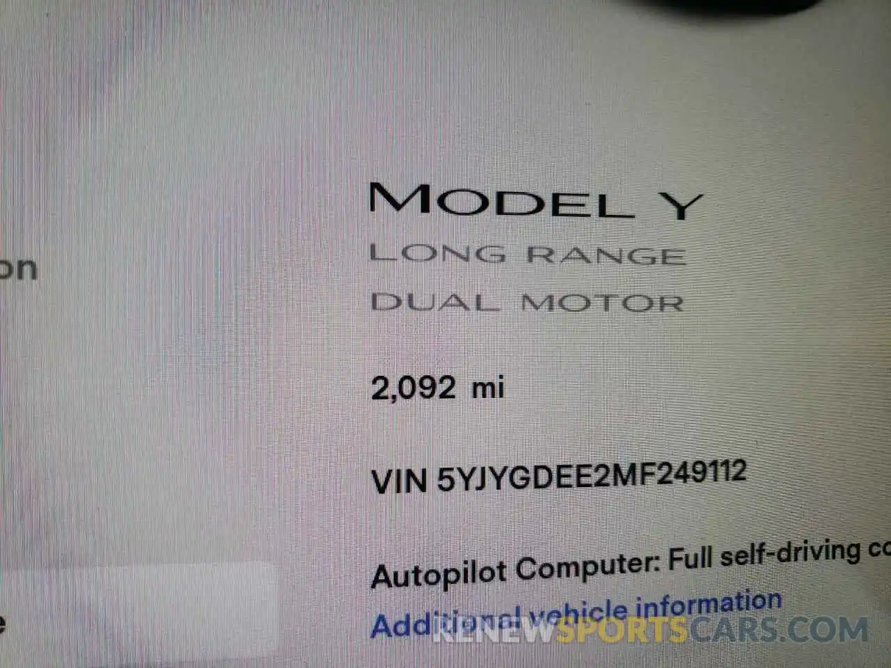 8 Photograph of a damaged car 5YJYGDEE2MF249112 TESLA MODEL Y 2021