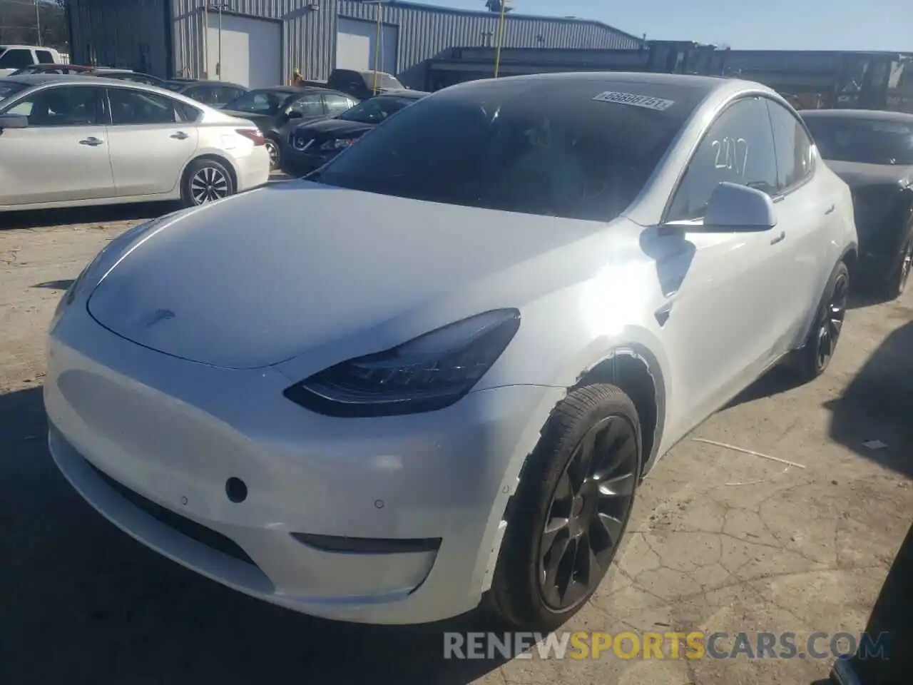 2 Photograph of a damaged car 5YJYGDEE2MF257419 TESLA MODEL Y 2021