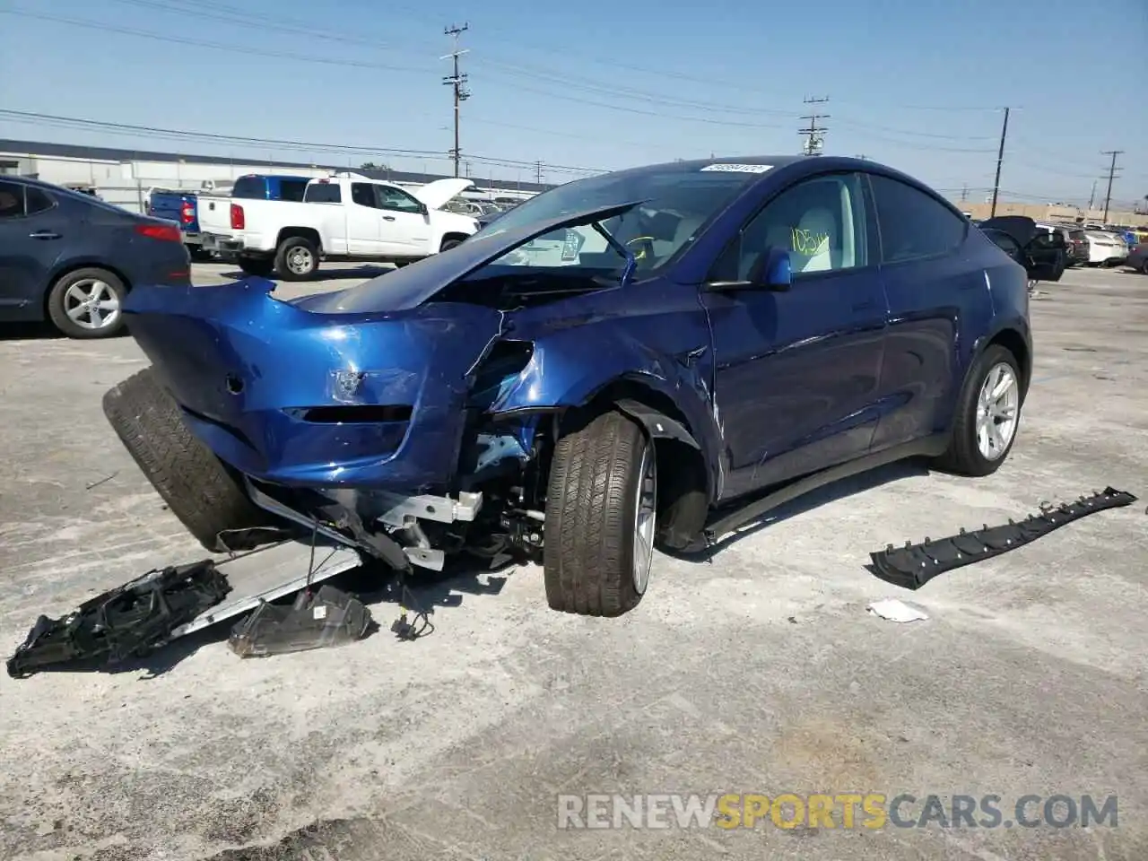 2 Photograph of a damaged car 5YJYGDEE2MF273989 TESLA MODEL Y 2021