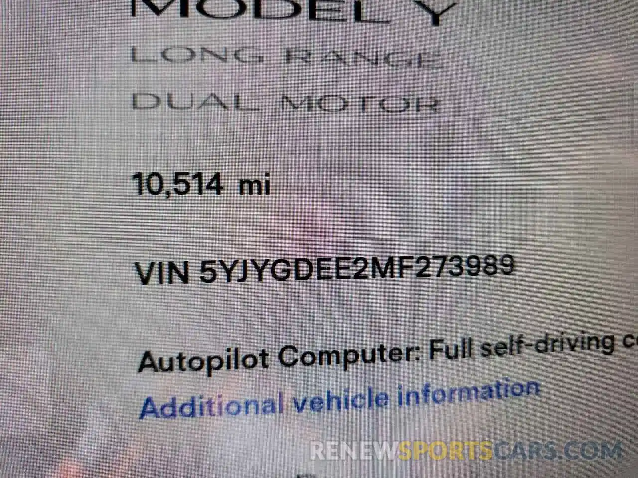 8 Photograph of a damaged car 5YJYGDEE2MF273989 TESLA MODEL Y 2021