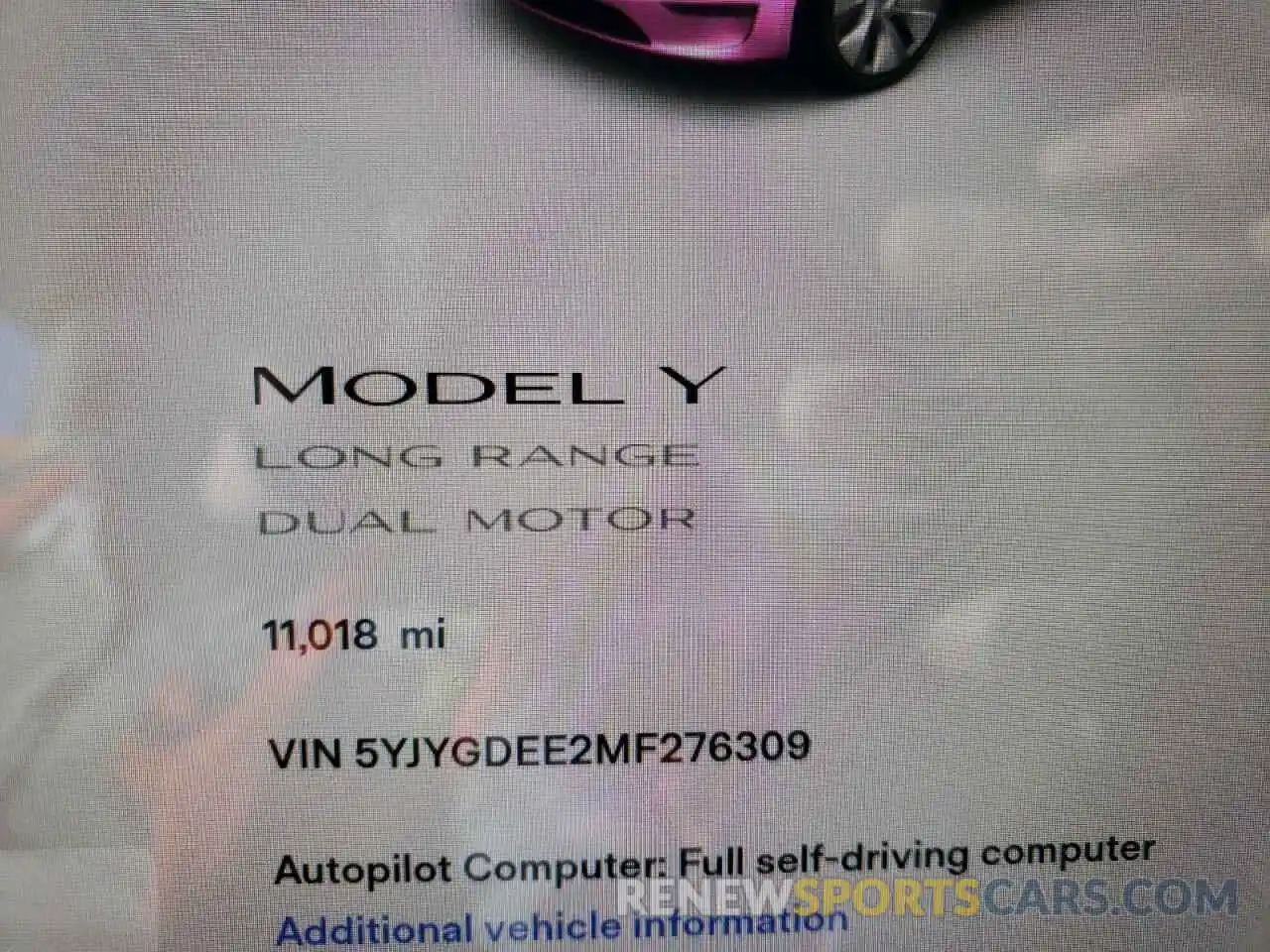 8 Фотография поврежденного автомобиля 5YJYGDEE2MF276309 TESLA MODEL Y 2021