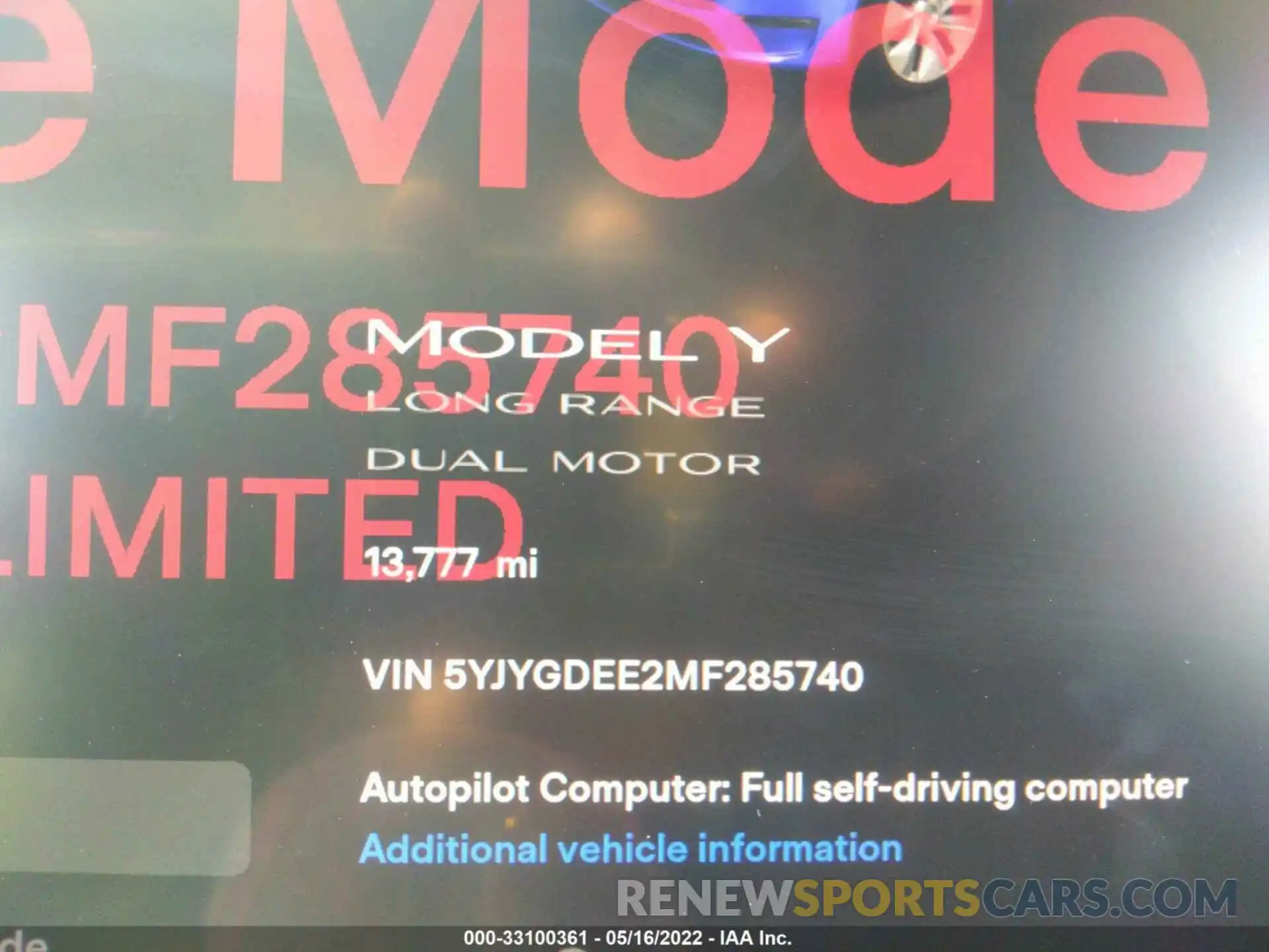 7 Photograph of a damaged car 5YJYGDEE2MF285740 TESLA MODEL Y 2021