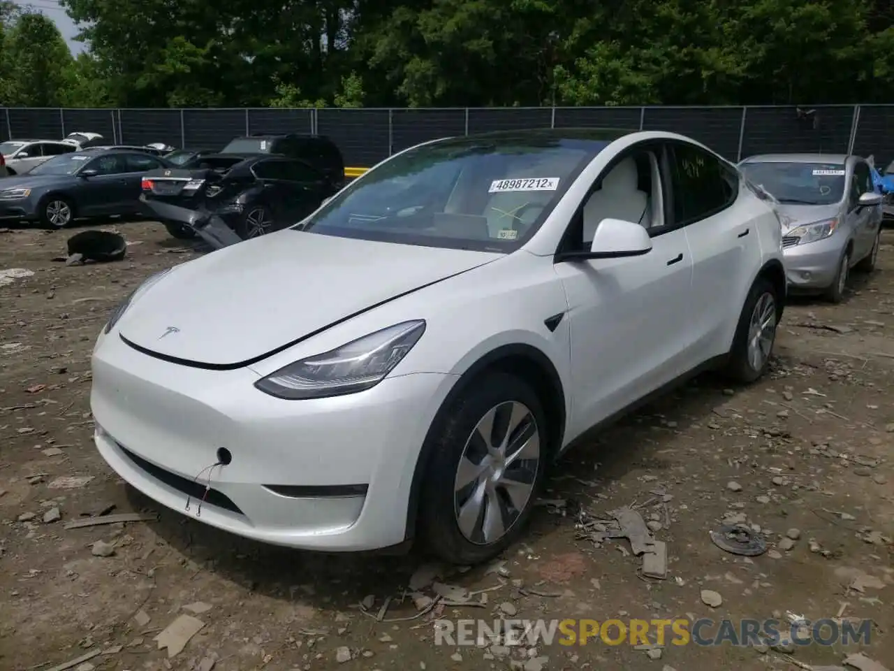 2 Фотография поврежденного автомобиля 5YJYGDEE2MF295149 TESLA MODEL Y 2021