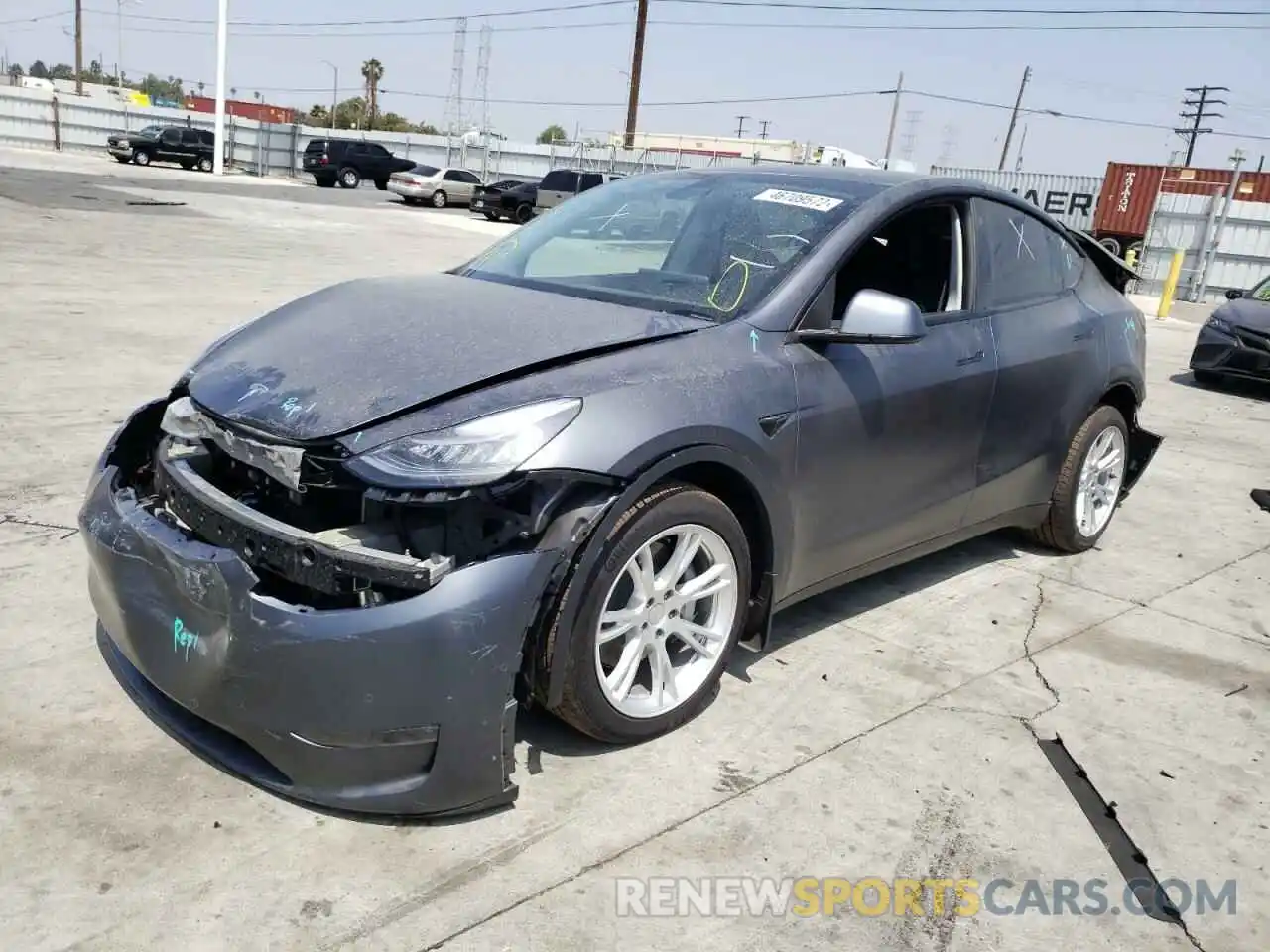 2 Photograph of a damaged car 5YJYGDEE2MF304559 TESLA MODEL Y 2021