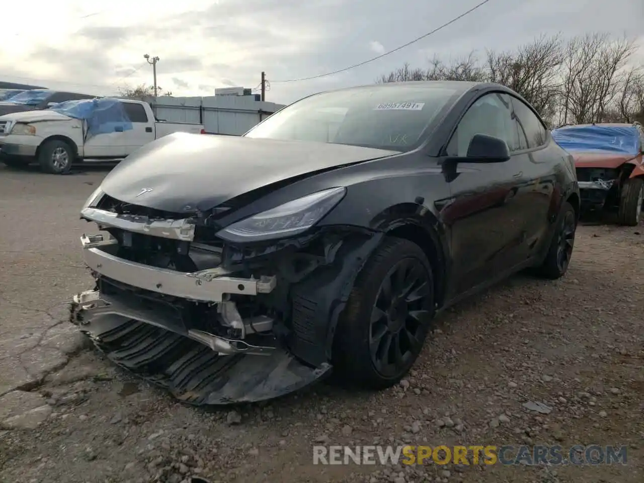 2 Фотография поврежденного автомобиля 5YJYGDEE3MF065085 TESLA MODEL Y 2021