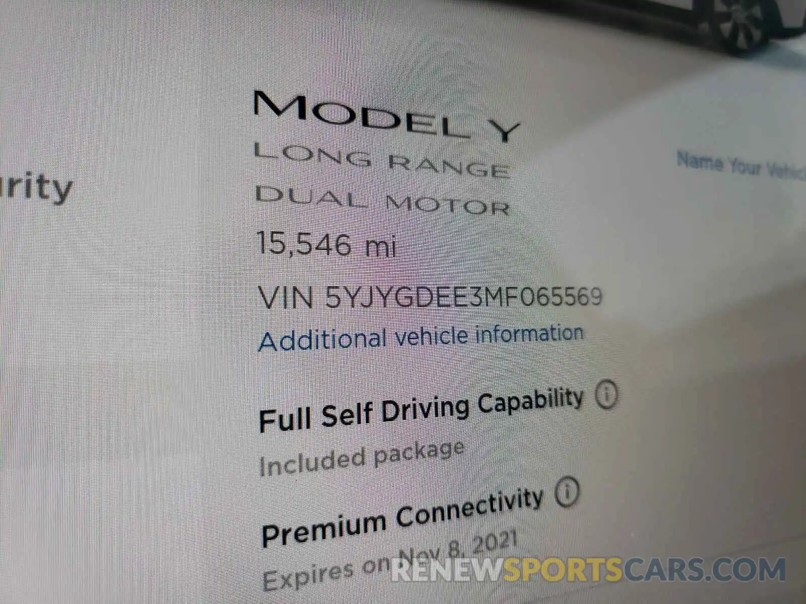 8 Photograph of a damaged car 5YJYGDEE3MF065569 TESLA MODEL Y 2021