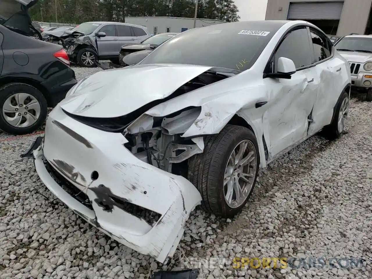 2 Photograph of a damaged car 5YJYGDEE3MF066298 TESLA MODEL Y 2021