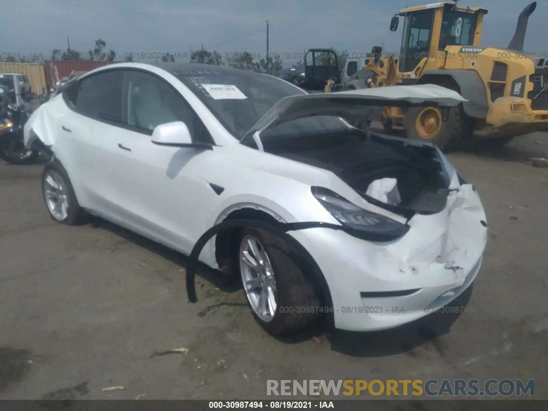 1 Photograph of a damaged car 5YJYGDEE3MF075177 TESLA MODEL Y 2021