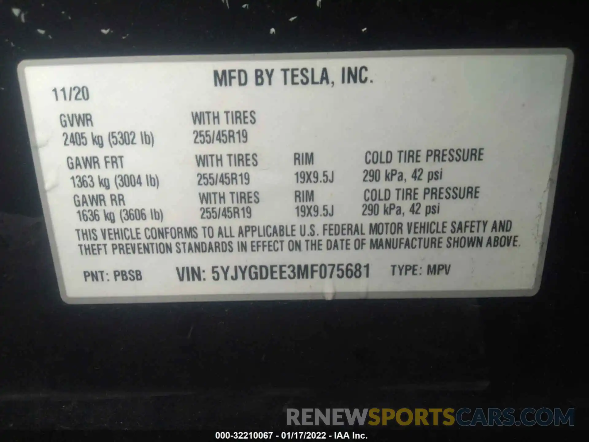 9 Фотография поврежденного автомобиля 5YJYGDEE3MF075681 TESLA MODEL Y 2021