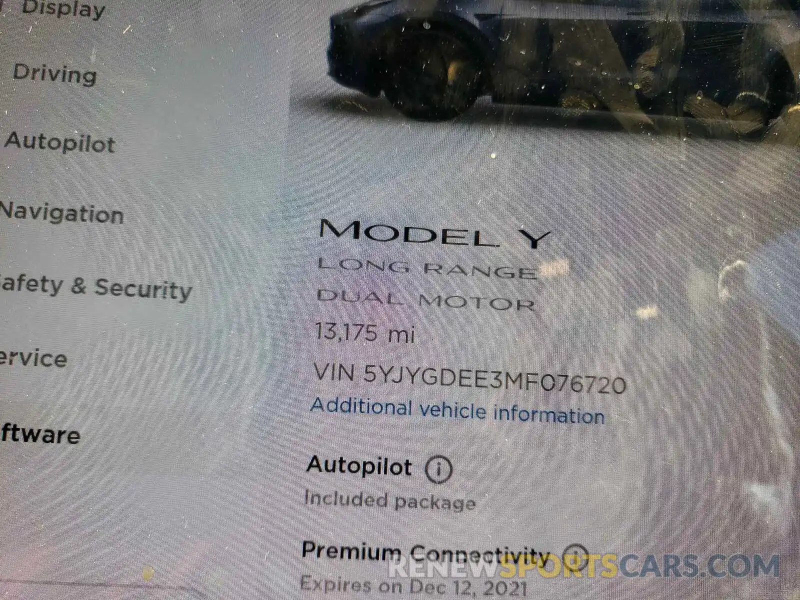 8 Фотография поврежденного автомобиля 5YJYGDEE3MF076720 TESLA MODEL Y 2021