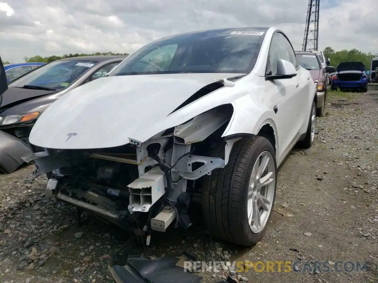 2 Фотография поврежденного автомобиля 5YJYGDEE3MF077706 TESLA MODEL Y 2021