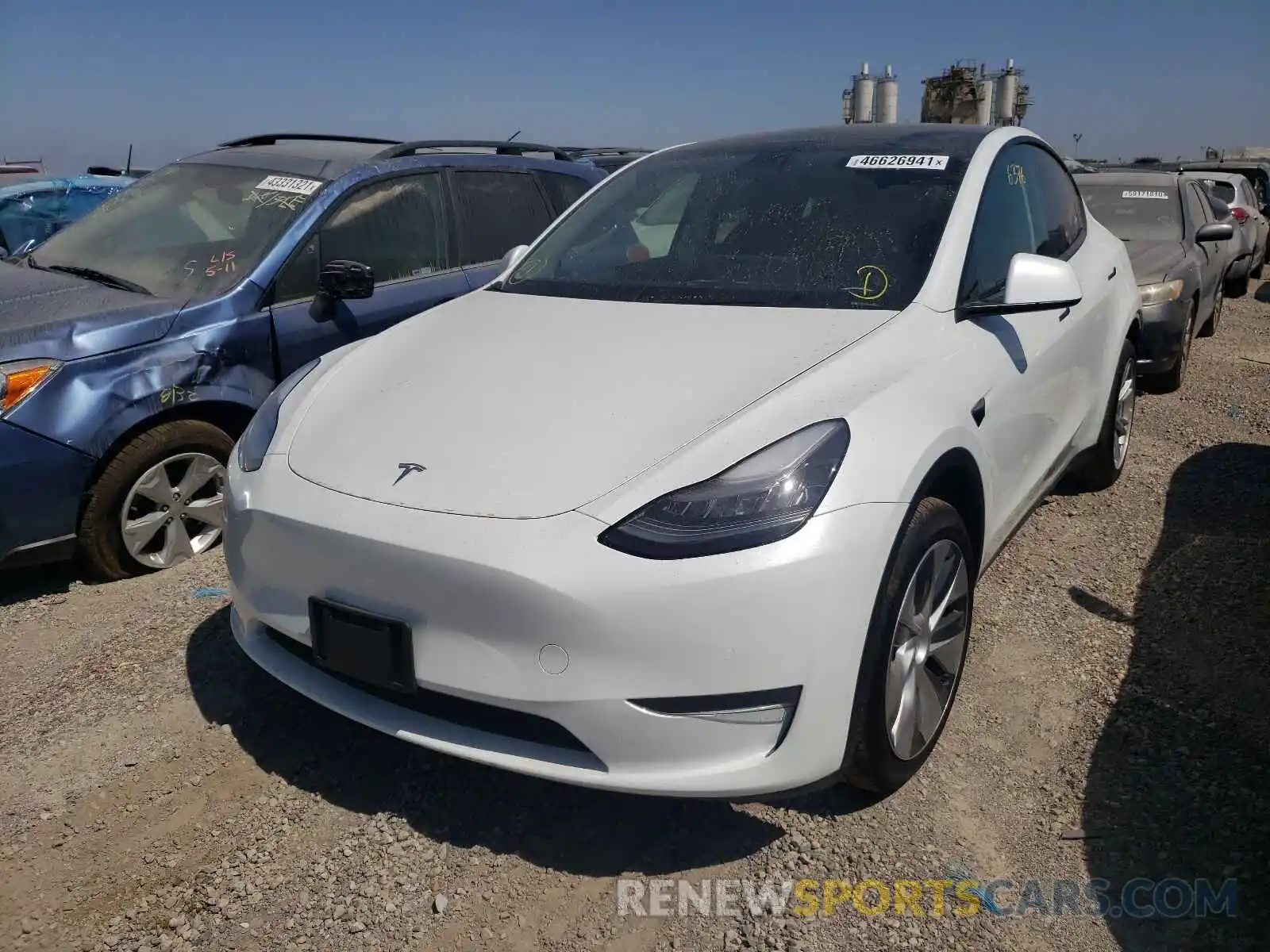 2 Photograph of a damaged car 5YJYGDEE3MF079262 TESLA MODEL Y 2021