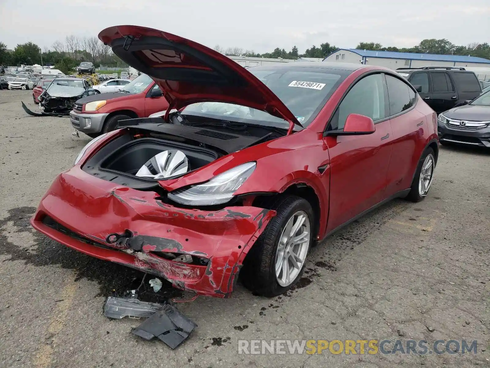 2 Photograph of a damaged car 5YJYGDEE3MF079942 TESLA MODEL Y 2021