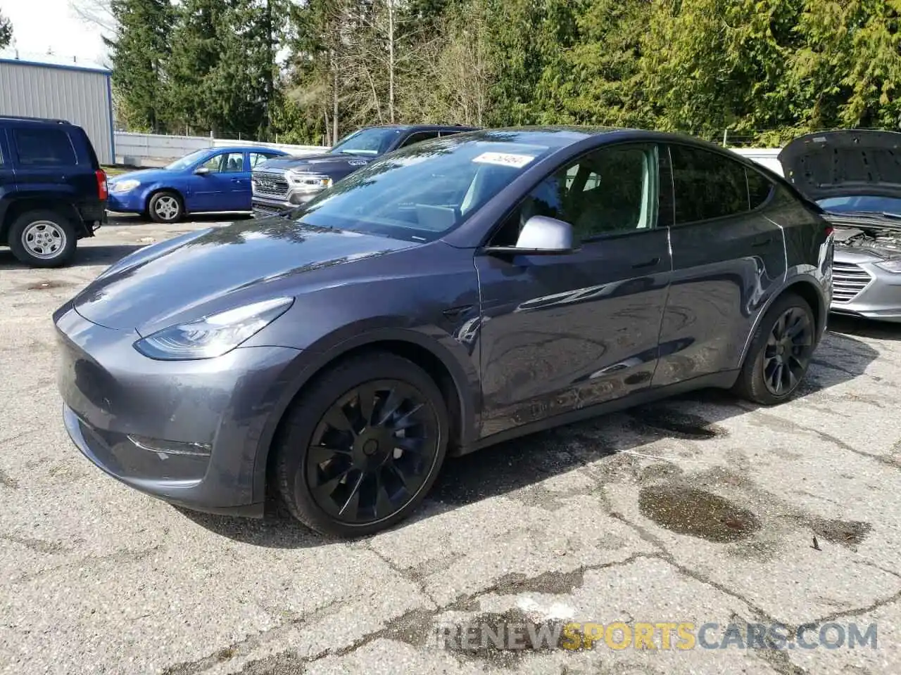 1 Photograph of a damaged car 5YJYGDEE3MF084123 TESLA MODEL Y 2021