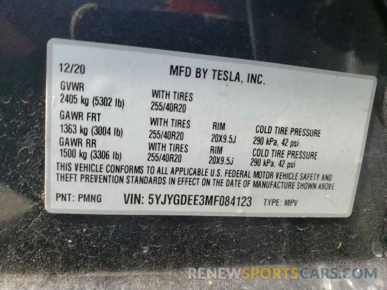 12 Photograph of a damaged car 5YJYGDEE3MF084123 TESLA MODEL Y 2021