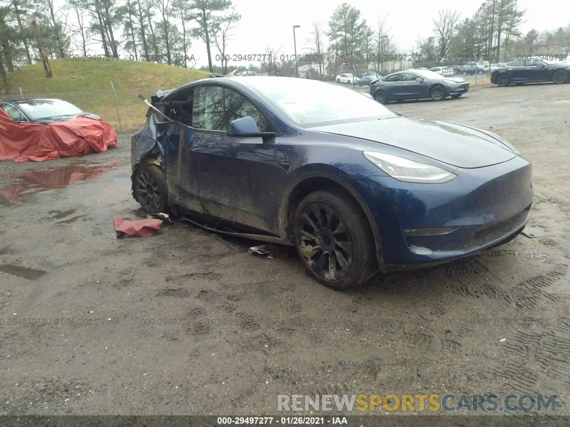 1 Photograph of a damaged car 5YJYGDEE3MF084249 TESLA MODEL Y 2021