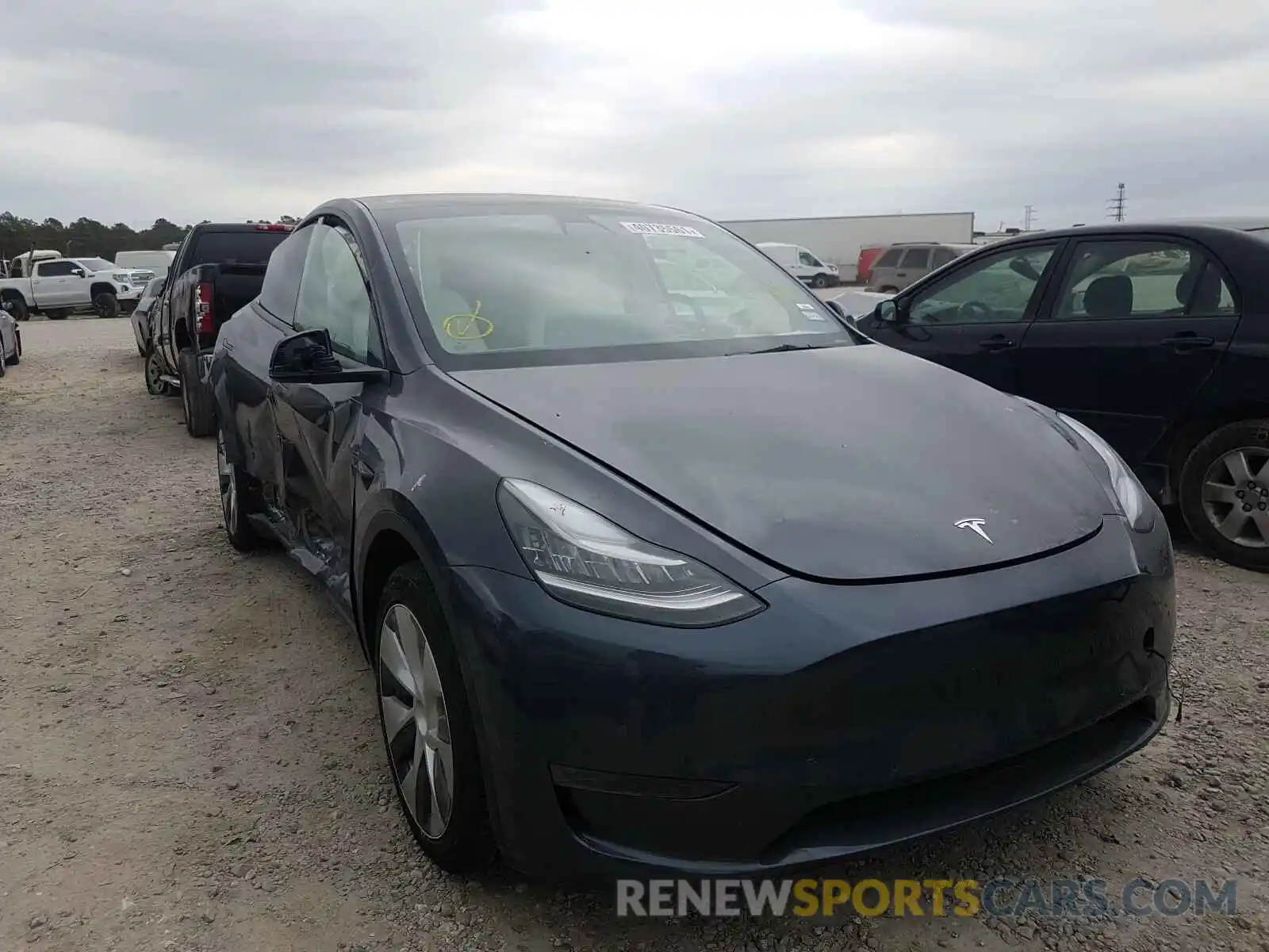 1 Photograph of a damaged car 5YJYGDEE3MF088706 TESLA MODEL Y 2021