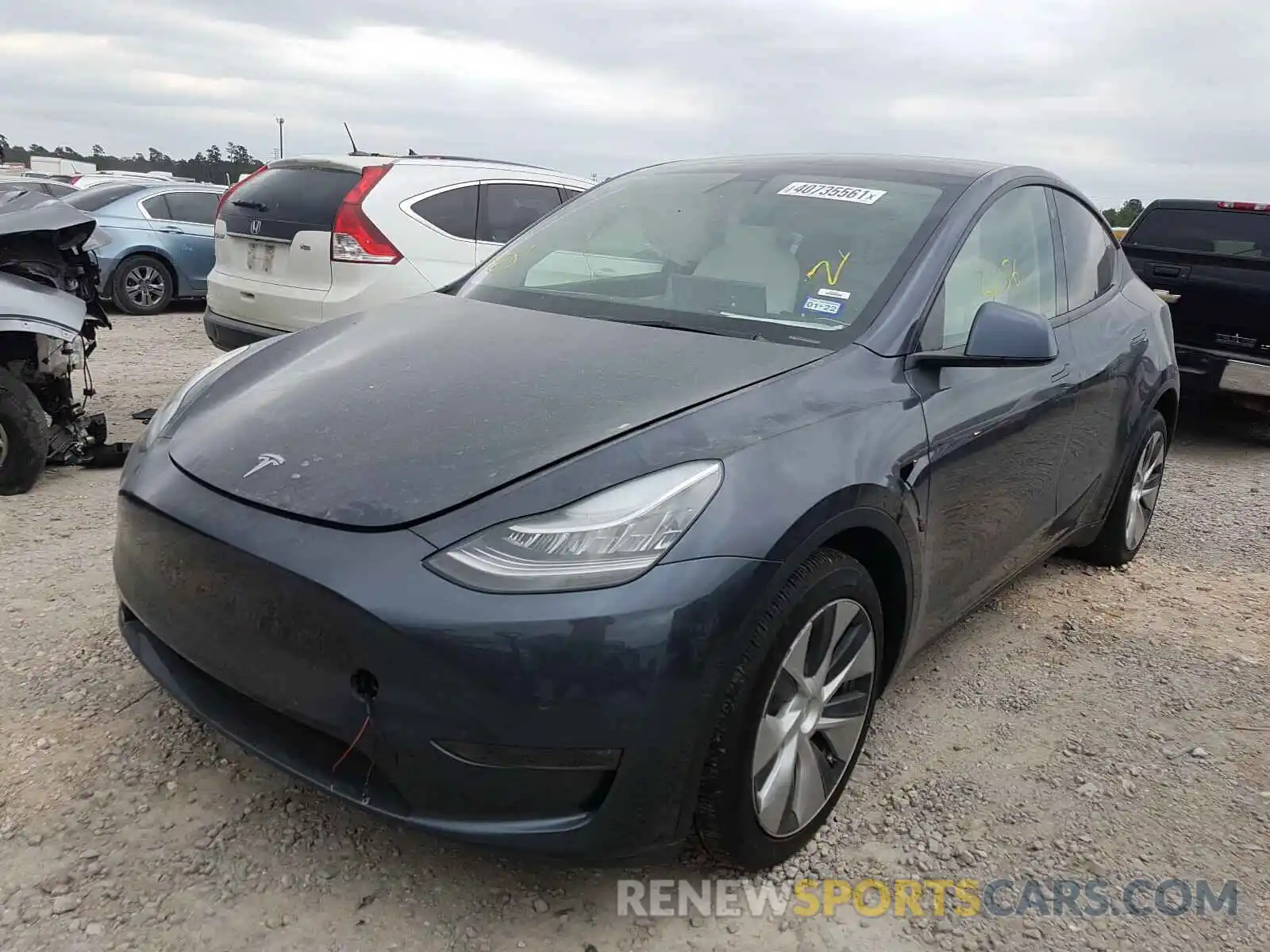 2 Photograph of a damaged car 5YJYGDEE3MF088706 TESLA MODEL Y 2021