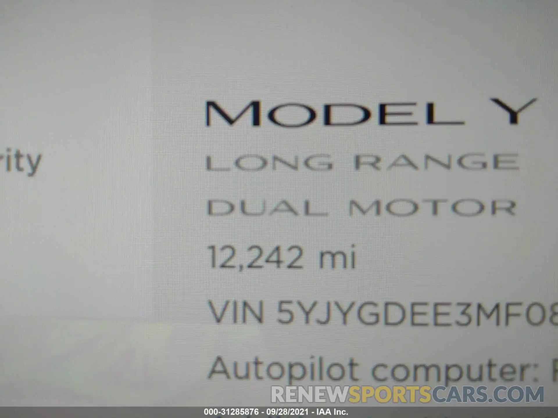 7 Фотография поврежденного автомобиля 5YJYGDEE3MF089788 TESLA MODEL Y 2021