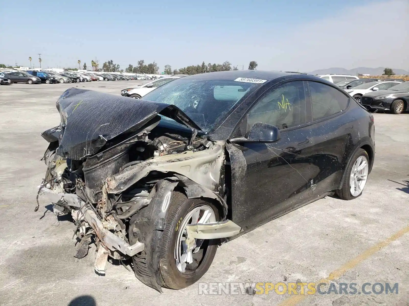 2 Photograph of a damaged car 5YJYGDEE3MF091556 TESLA MODEL Y 2021