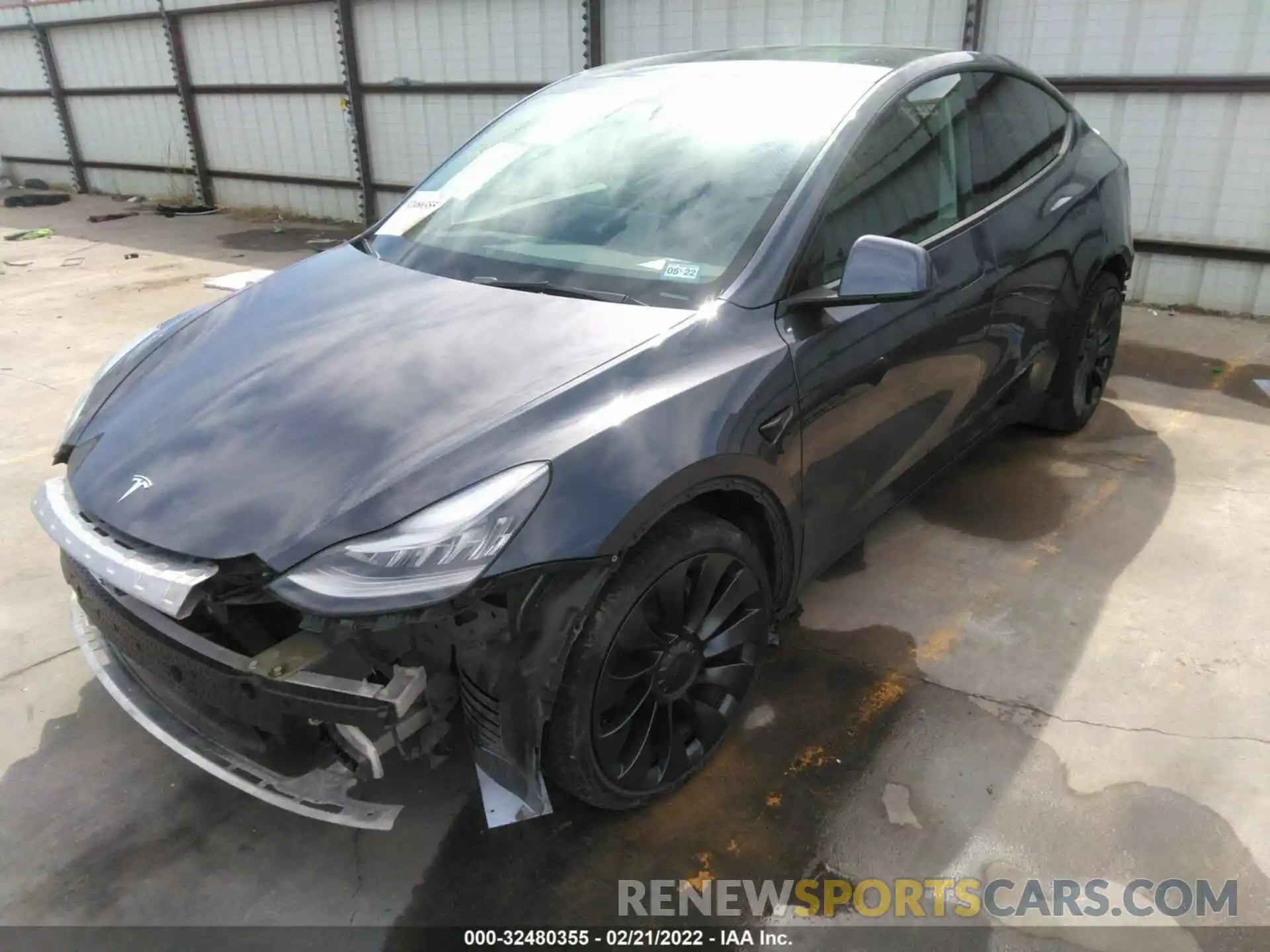 2 Photograph of a damaged car 5YJYGDEE3MF092559 TESLA MODEL Y 2021