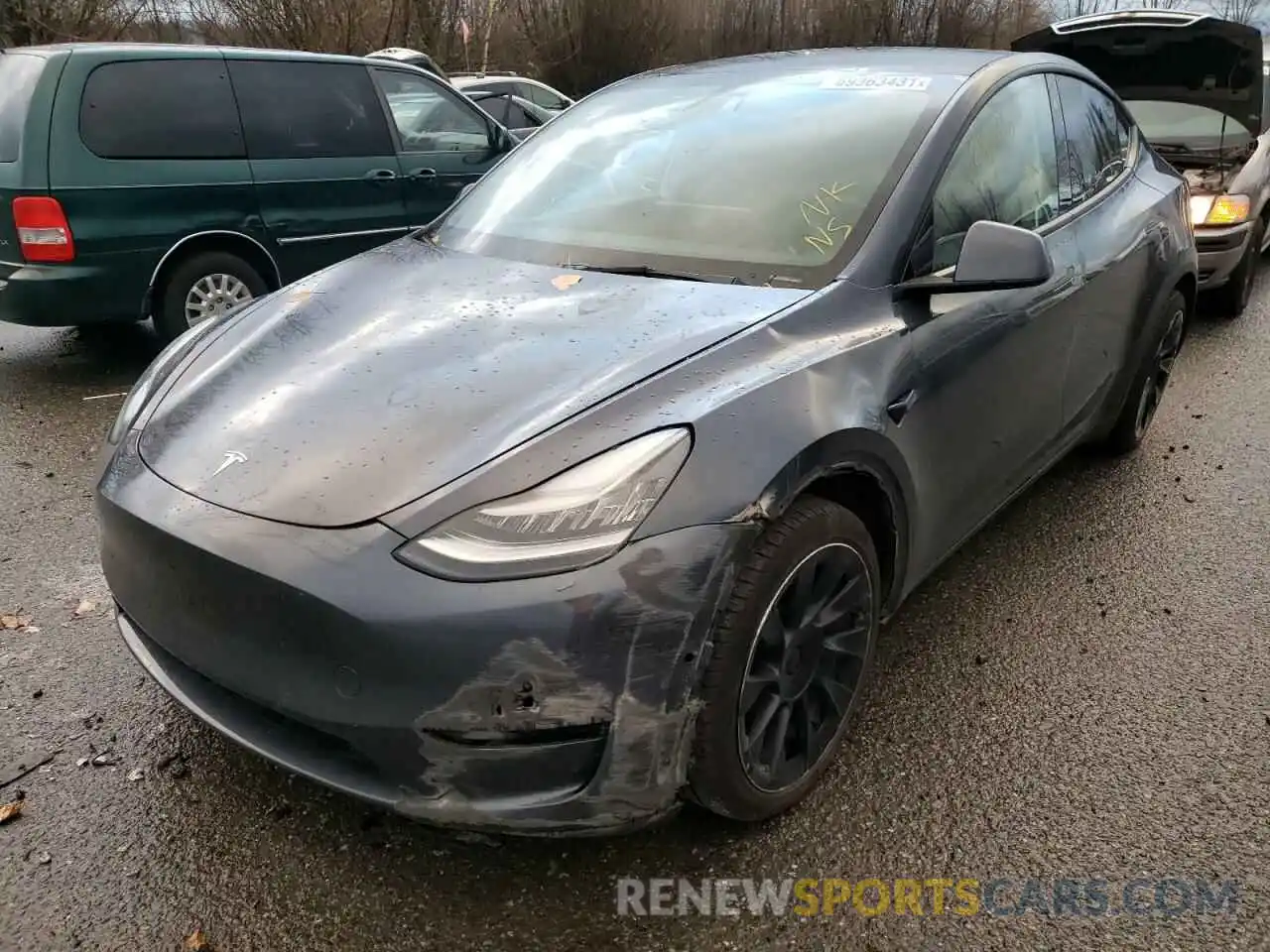 2 Photograph of a damaged car 5YJYGDEE3MF095333 TESLA MODEL Y 2021