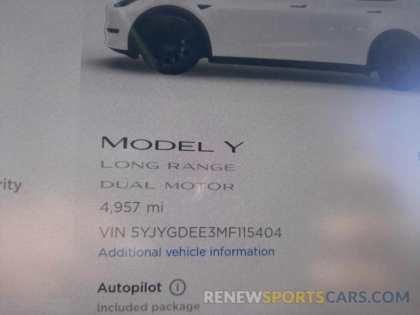 8 Photograph of a damaged car 5YJYGDEE3MF115404 TESLA MODEL Y 2021