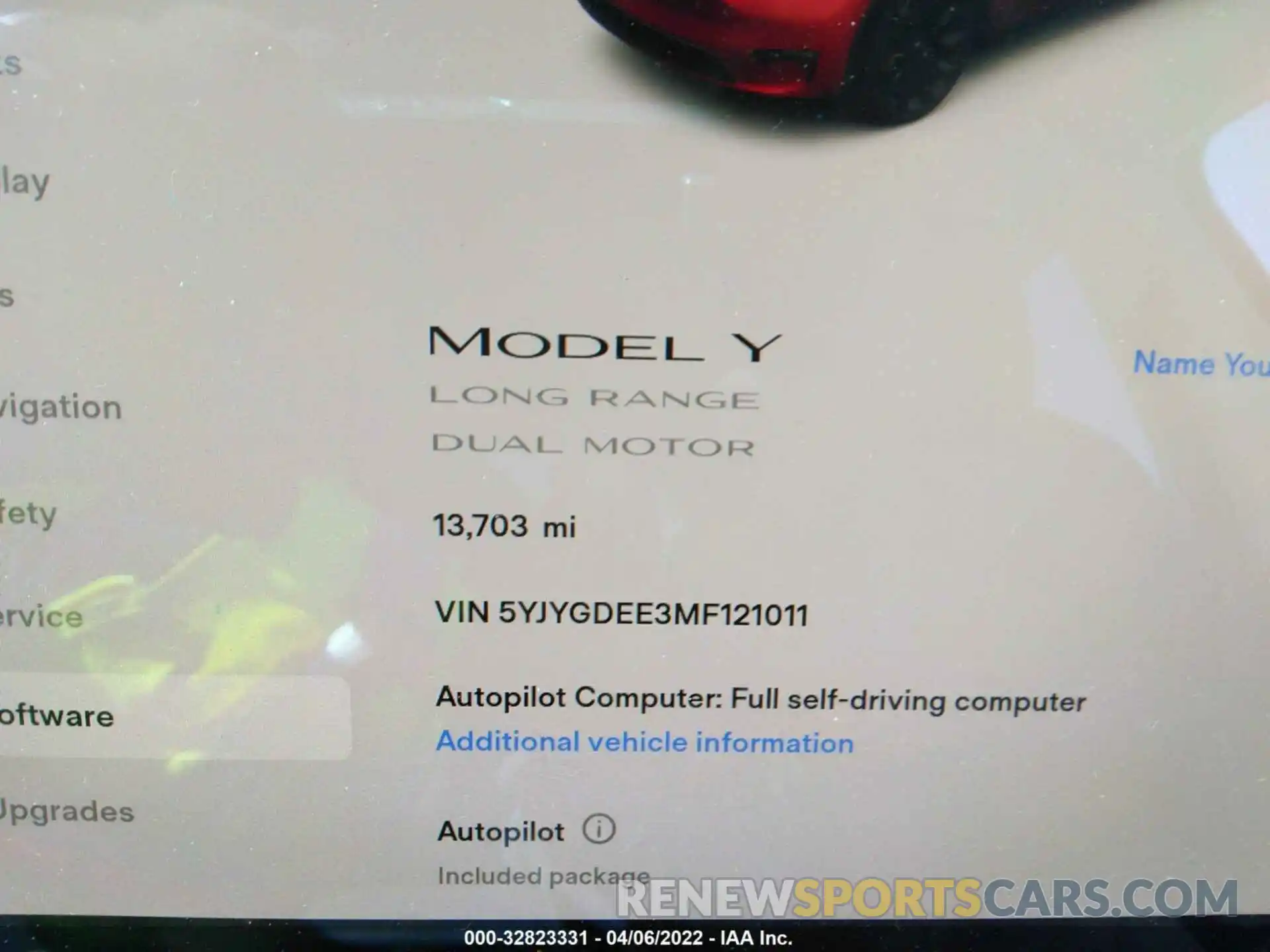 7 Фотография поврежденного автомобиля 5YJYGDEE3MF121011 TESLA MODEL Y 2021